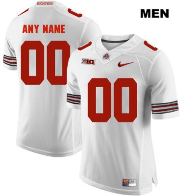 Men's NCAA Ohio State Buckeyes Custom #00 College Stitched Authentic Nike White Football Jersey GL20F18CG